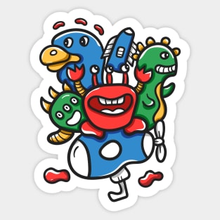 Monster Character Doodle Art Sticker